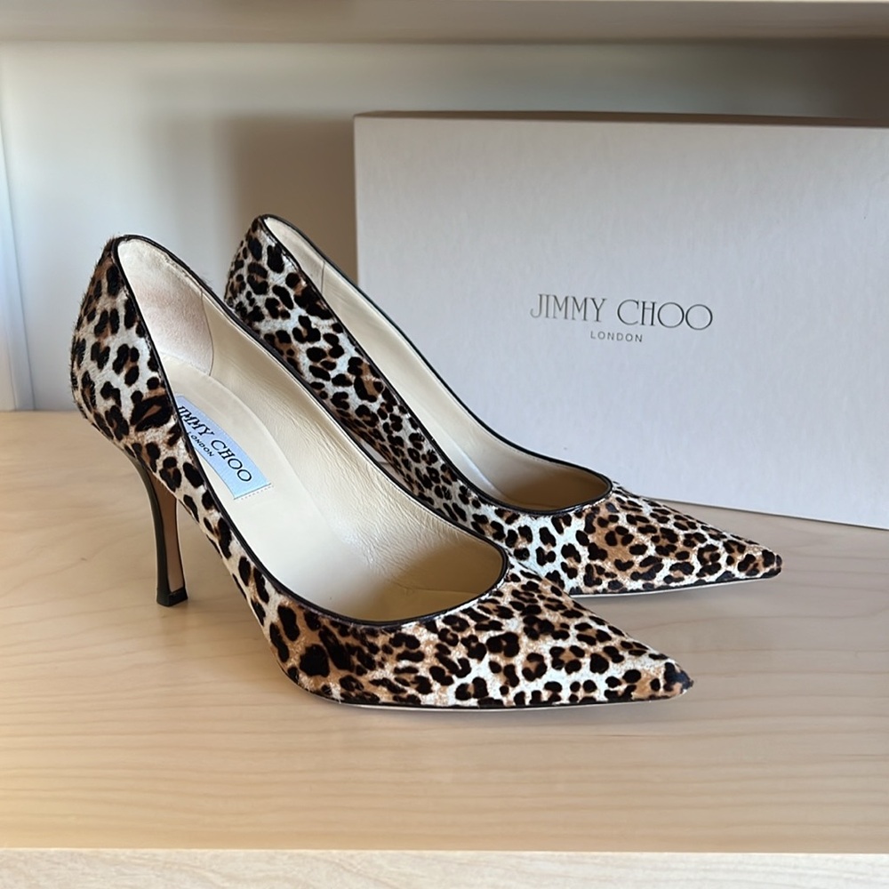 Jimmy Choo 247 Lockett Printed Pony Leopard Heels